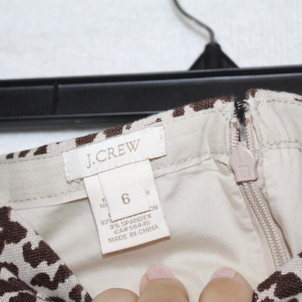J.Crew womens pencil skirt size 6 animal print knee length linen blend career - Picture 8 of 10
